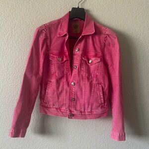 GAP Women's Bright Pink Jean Jacket